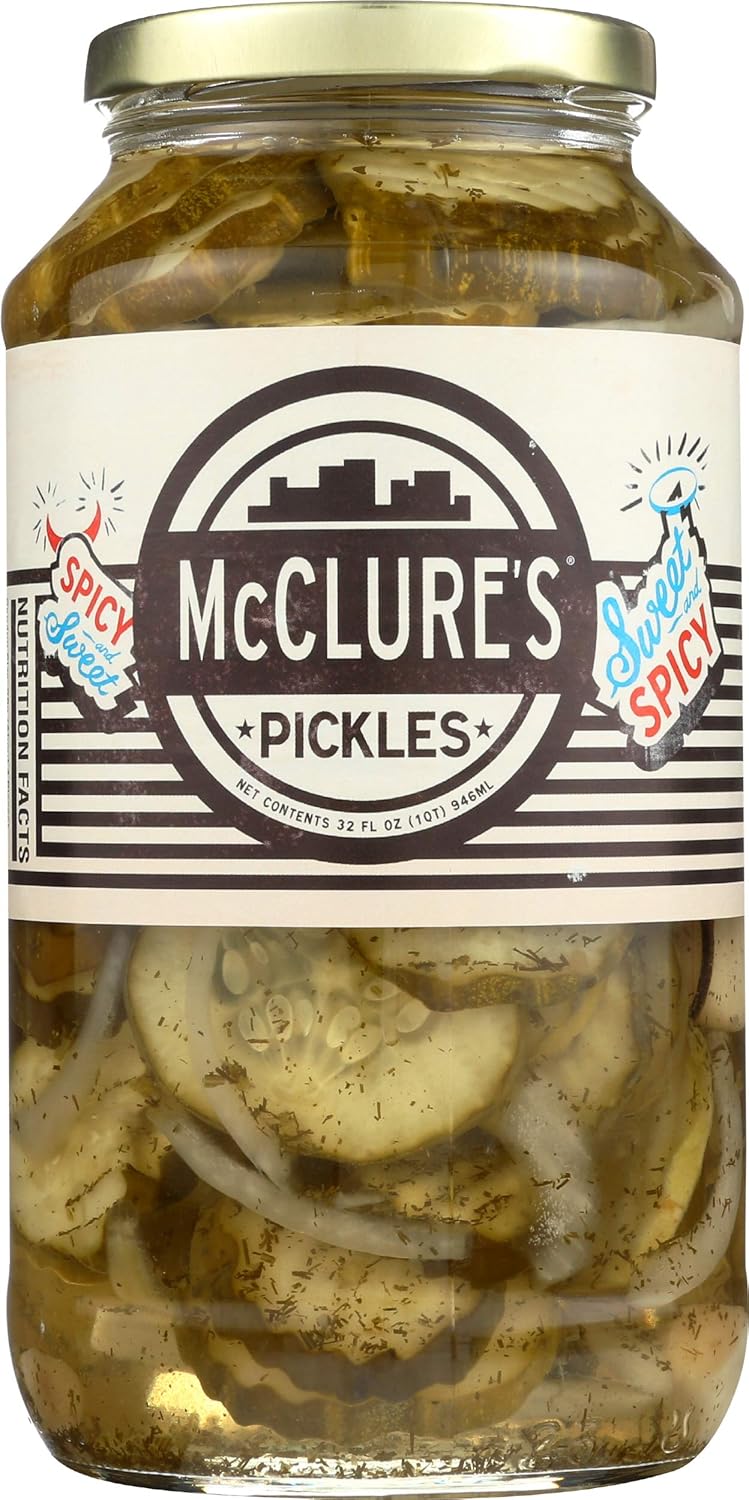 McClure's Pickles McClure?s Sweet and Spicy Pickles (Chip Cut) - 32 oz, Green