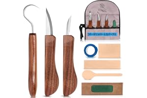 SCHAAF WOOD CARVING TOOLS Beginner-Friendly Wood Carving Kit, 3pc Whittling Knife Set with Wood Carving Knives, Spoon Carving Knife, Basswood Blocks, & Fun Learning Videos, Wood Whittling Kit for Beginners from Schaaf Tools