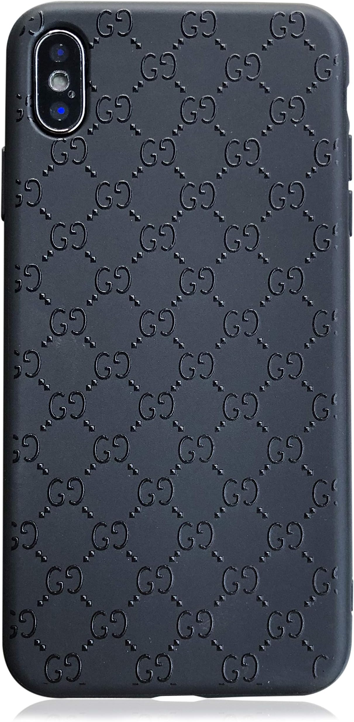 KIKO LTD Compatible with iPhone Xs MAX Case - Matte Black Embossed Design TPU Silicone Protective Luxury Urban Streetwear Designer Ultra Thin Slim Shock Proof Cover