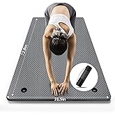 LFS Yoga Mat 72.8" x 31.5" x 2/5 inch Thick With Strap and Bag, Extra Wide Workout Mat for Women and Men, Non Slip Exercise Mat for Home Outdoor Yoga, Pilates, Stretching, Floor & Fitness Workouts
