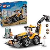 LEGO City Yellow Backhoe Loader 60480 | Building Toys for Boys &amp; Girls, Ages 7+, Construction Truck Toy, Movable Front Bucket &amp; Backhoe, 301 pieces, Gift Idea