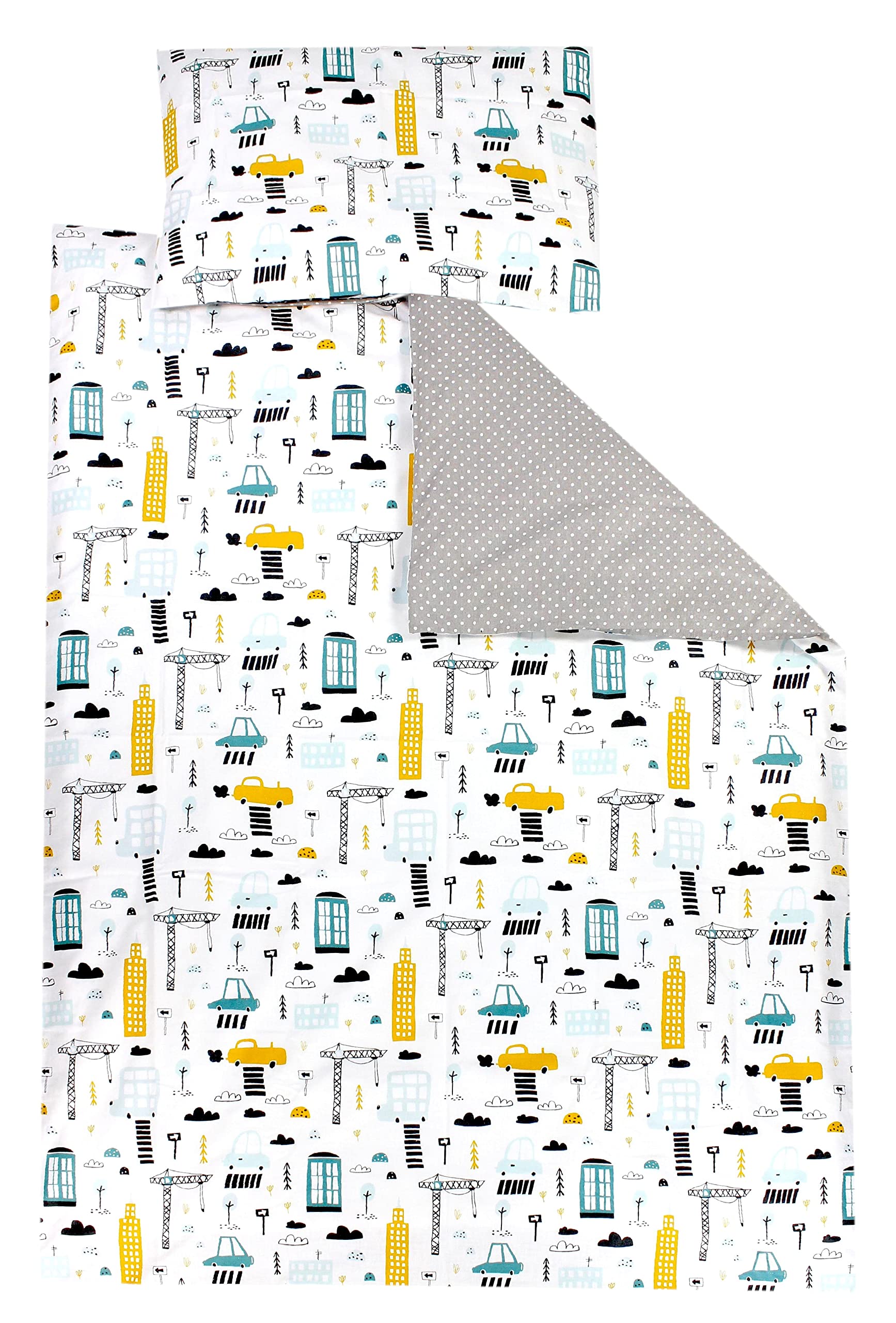 TupTam Children Bedding Set Duvet Cover Pillowcase Two-Sided, Cars Colorful, 135x100 cm — image 1