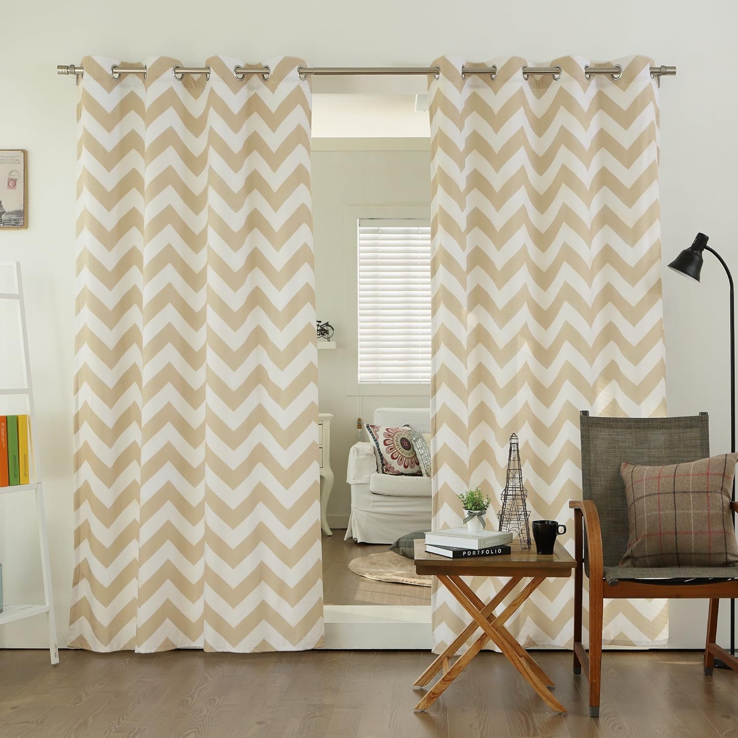 Amazon Com Best Home Fashion Chevron Print Velvet Curtains