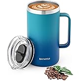 RAYMYLO Insulated Coffee Mug 24 oz, Double Wall Stainless Steel Coffee Mug with Lids, Leak-Proof & Detachable Slider Lid for Thorough Clean, Keeps Coffee Cold for 9 Hrs, Suitable for Camp Home Office