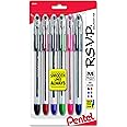 Pentel R.S.V.P. Ballpoint Pen, Medium Line, Assorted Ink, 6 Pack (BK91BP6M)