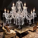 Baotree LIUMANG Modern Elegant 12 Lights K9 Crystal Glass Chandelier Pendant Ceiling Lighting European Style for Dining Livin