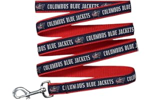 Pets First NHL Columbus Blue Jackets Leash for Dogs & Cats, Walk Cute & Stylish! The Ultimate Hockey Fan Leash!, Large (6 ft Long x 1 in Width) (CBJ-3031-LG)