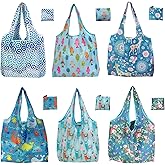 6 Pack Reusable Grocery Bags Heavy Duty with Handles, Reusable Shopping Bags for Women, Foldable, Washable for Store, Travel
