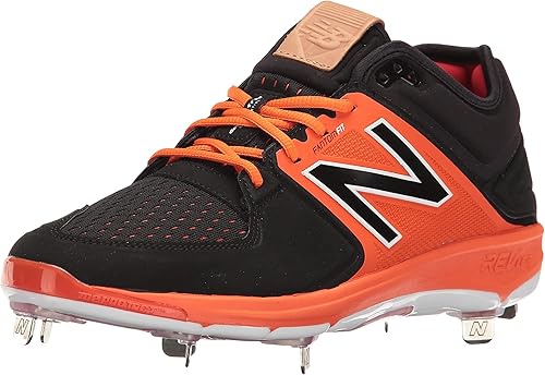 orange and black new balance baseball cleats