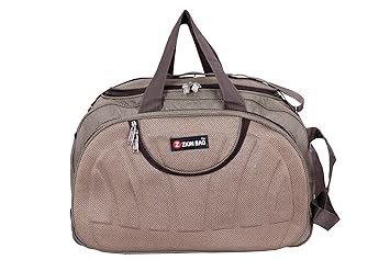 Zion Bag Brown Unisex Polyester Waterproof Luggage Travel Duffle Bag with Two Wheels