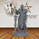 AUSPDICE Premium DND Miniatures for Tabletop RPG Game - Fantasy Minis Figurine for Dungeon Masters, 28mm Scale Unpainted TTRPG Figure for Role Playing - Elven Warrior King (AS226)