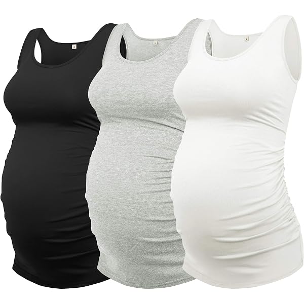 4-Pack Women's Maternity Tops - Half Sleeve Mock Turtleneck Side Ruched Tees