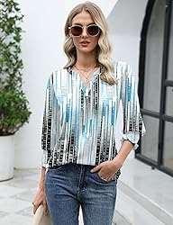 LOMON Women's 2025 Fashion Tops 3/4 Length Sleeve