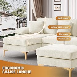 Wrofly U-Shaped Sectional Sofa Couch, 114" Comfy