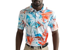 YATTA GOLF - Mens Golf Shirt Moisture Wicking Quick-Dry Short Sleeve - Standout Performance Casual Polo Shirts for Men