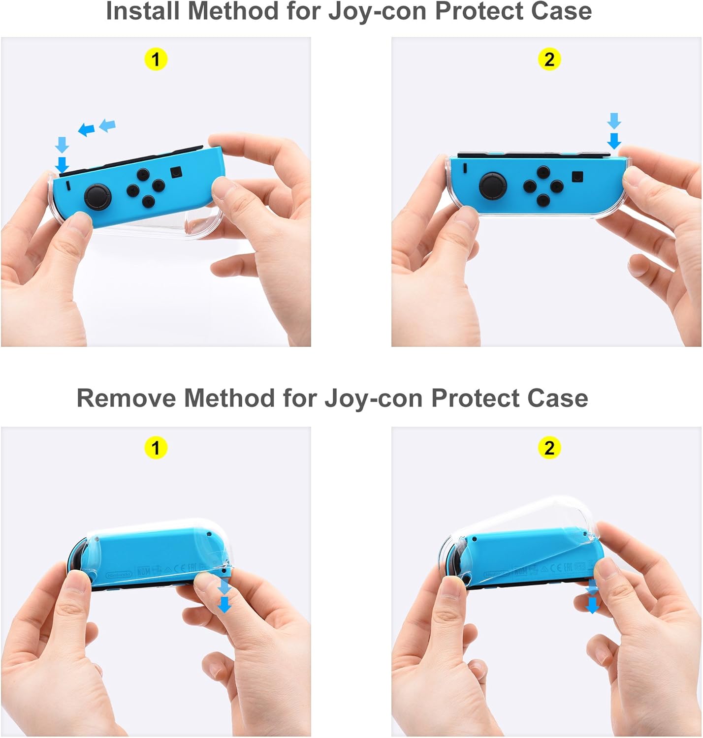 Dockable Case for Nintendo Switch [Updated],FYOUNG Protective Accessories Cover Case for Nintendo Switch and Nintendo Switch Joy-Con Controller with a Tempered Glass Screen Protector - Clear Blue: Electronics
