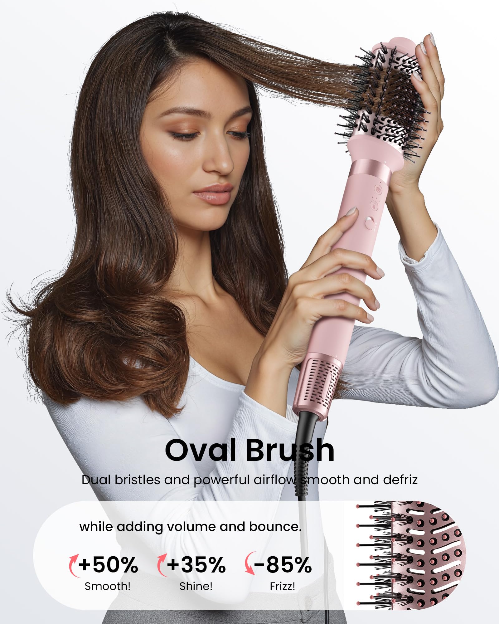 MESCOMB 5 in 1 Hot Air Styler Wrap – High-Speed Hair Dryer Brush with Auto Wrap Curlers, Fast Drying & Frizz-Free Styling, No Heat Damage, Volumizing Brush with Travel Bag