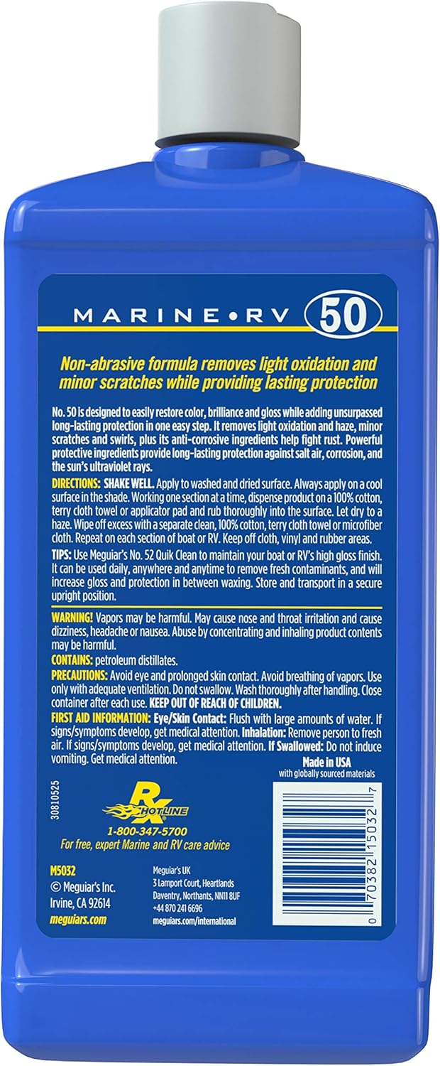 Meguiar's M5032 Marine/RV One Step Cleaner Wax, 32 fl oz: Automotive