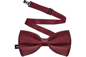 FgTnYh 1Pc Adjustable Kids Bow Tie Pre-tied Classic Black Bowtie Solid Color Children Bow Tie Neck Bowtie