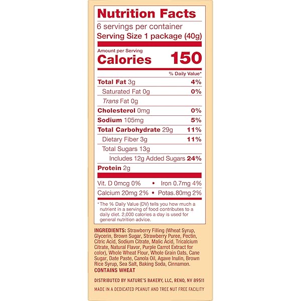 NATUREÂ€™S BAKERY OATMEAL CRUMBLE BARS, STRAWBERRY, REAL FRUIT, VEGAN, NON-GMO, BREAKFAST BAR, 6 BOXES WITH 6 PACKS, 36 COUNT