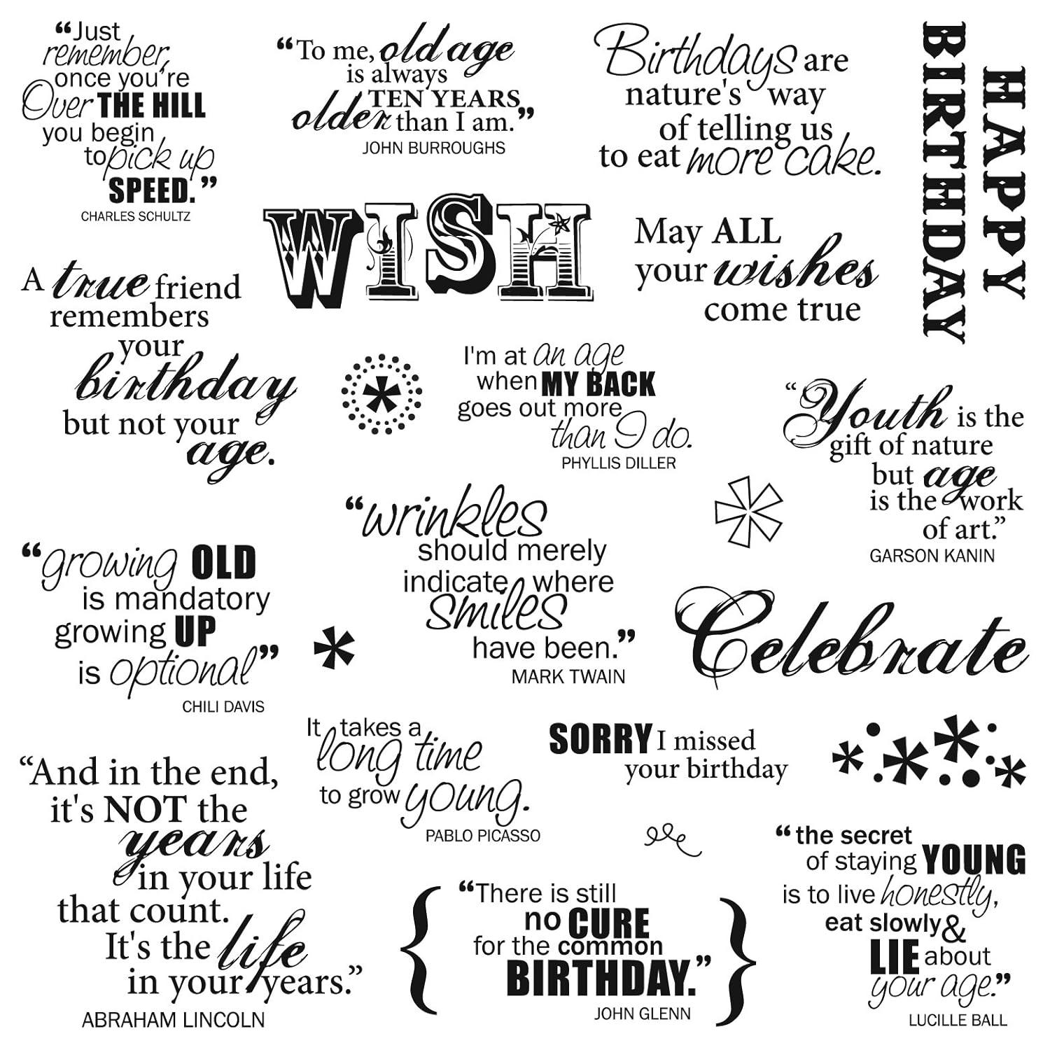 Fiskars 8x8 Inch Make A Wish Clear Stamps (01-005541)