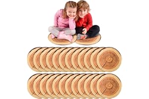 Shellwei 24 Pcs Kids Carpet Circle Seats 18 inch Print Pillow Circle Children's Mats Rug Mats Round Soft Floor Mat for Home School Classroom Story Time Group Activity Play Areas (Stump)