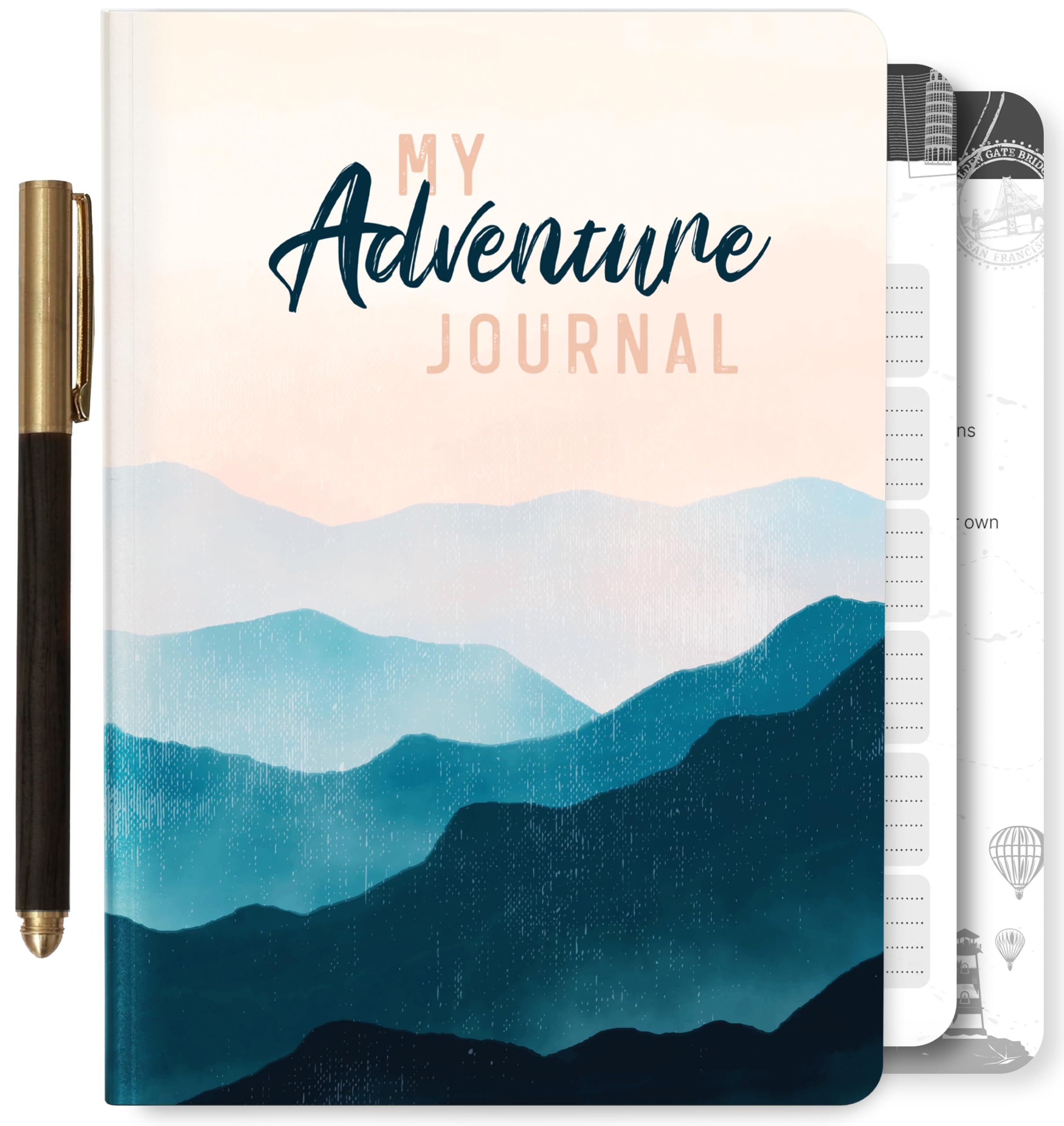 3-in-1 Travel Journal for Women - My Adventure Book, Travelers Notebook, Scrapbook & Bucket List Gifts for People Who Travel A Lot With Prompts - Cruise & Camping Essentials Planner Accessories Diary