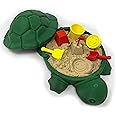 Munnygrubbbers - Mini Desktop Turtle Sand Box - 6 x 6 in - Stress Relief - Includes Soft Moldable Play Sand and Mini Tool Accessories - Novelty Gift - Desktop Decor - Zen Garden - (Green)
