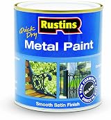 Rustins Metal Paint Black 500 ml MPBK500 Durable Quick Dry Weatherprotect