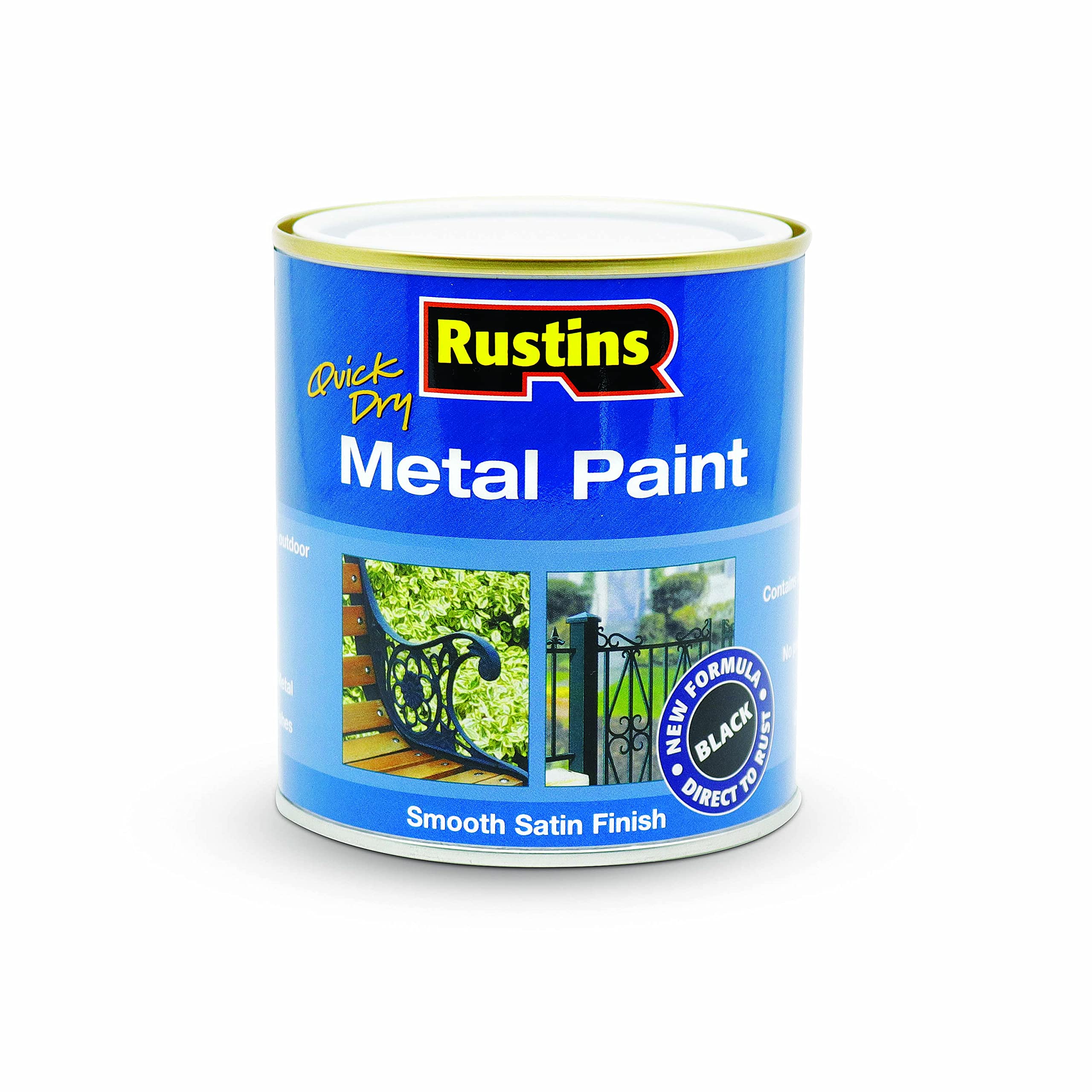 RUSTINS MPBK500 Metal Paint, Black, 500 ml