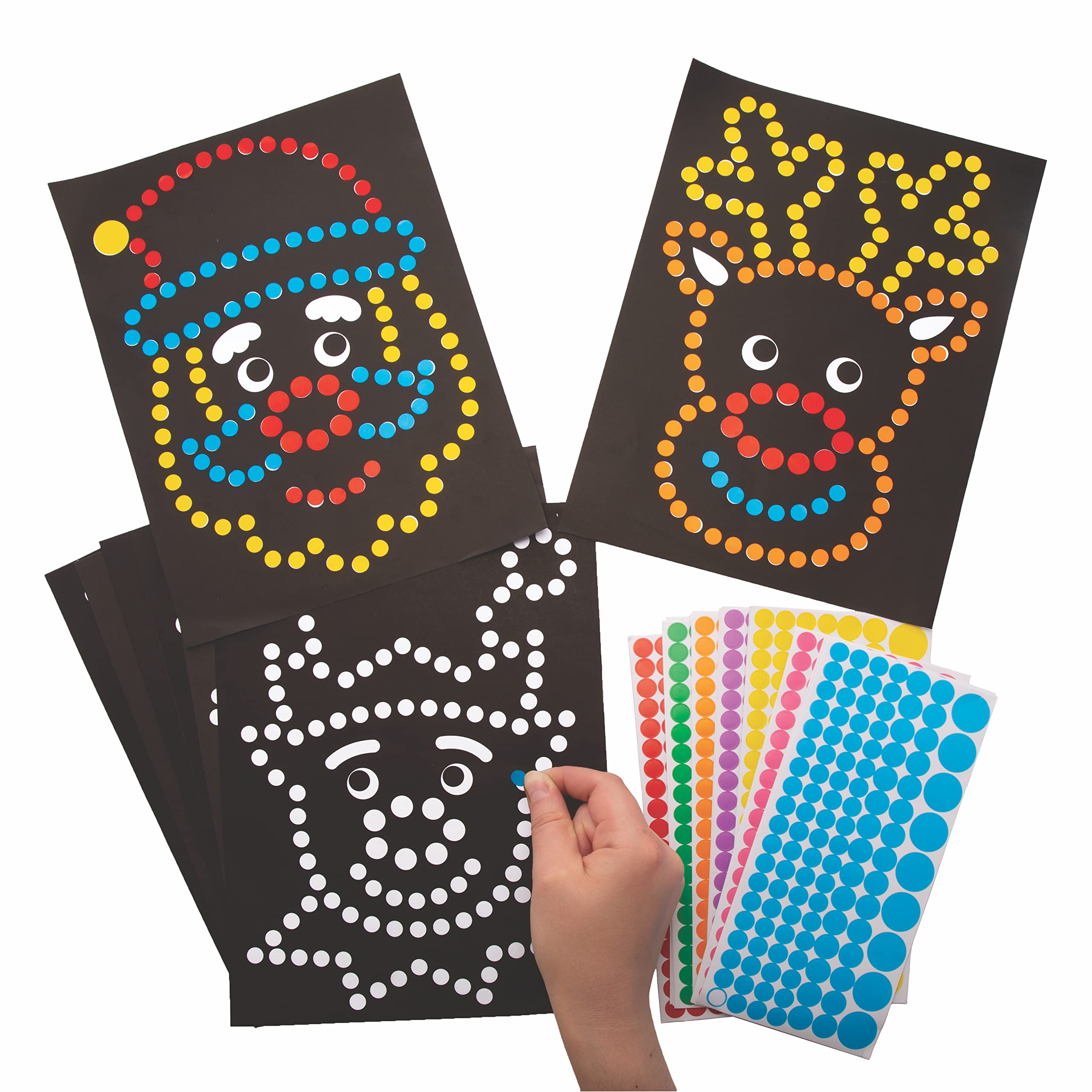 Baker Ross AT224 Christmas Dotty Sticker Art - Pack Of 8, Festive Arts And Crafts