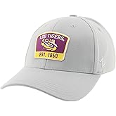 LSU Tigers NCAA Officially Licensed Fitted Hat ZH Patch Switchback Light Gray, Large