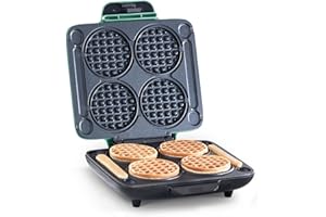 DASH Multi Mini Waffle Maker: Four Mini Waffles, Perfect for Families and Individuals, 4 Inch Dual Non-stick Surfaces with Qu