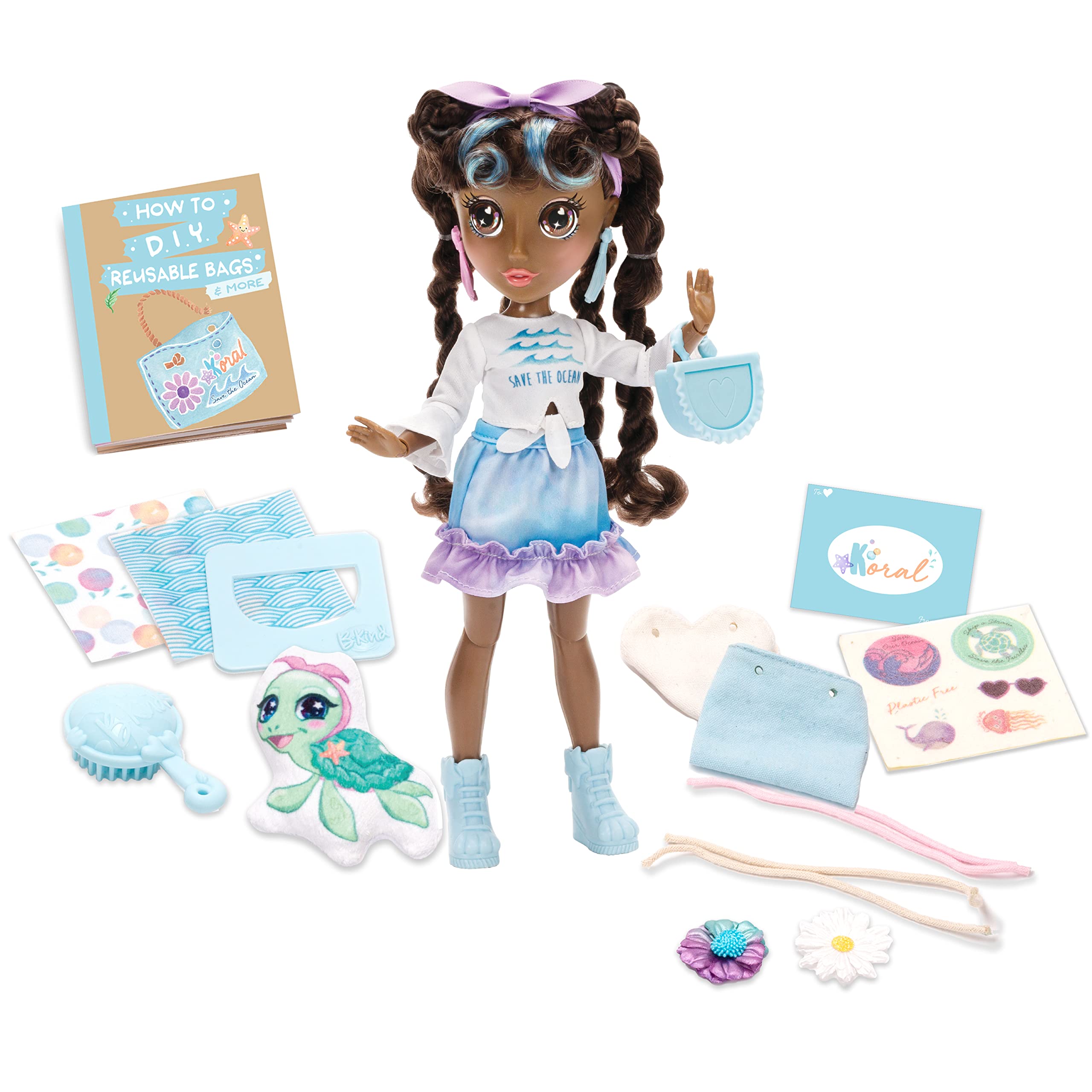 B-KIND ECO DOLLS B-KIND: KORAL ECO-FRIENDLY FASHION DOLL WITH CRAFT PLAY,255713001