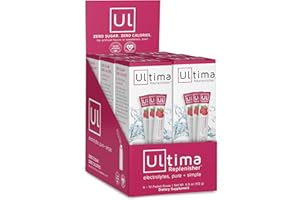 ULTIMA REPLENISHER Ultima Hydrating Electrolyte Powder, Raspberry, 60 Count Stickpacks