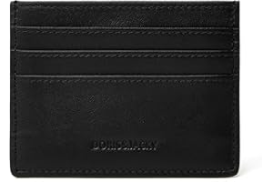 DORIS&JACKY Minimalist Leather Card Holder Wallet, Slim Lambskin Credit Card Case Card Protector, 6 Card Slots Thin Business Wallet for Men and Women(DS901-Black)
