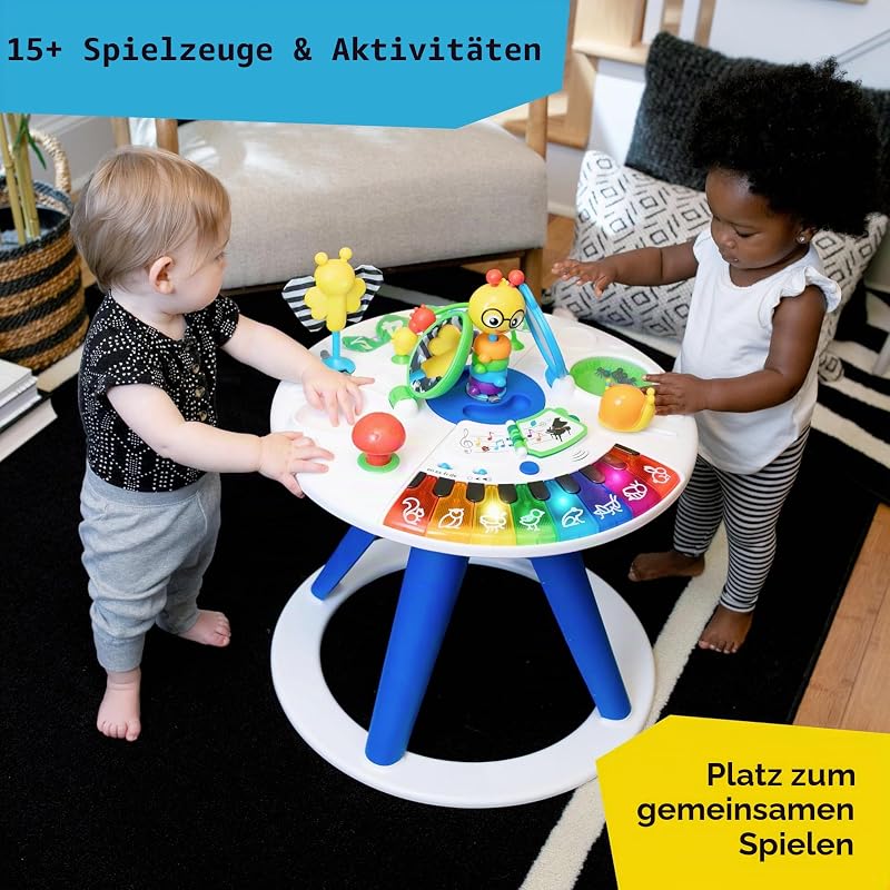 , Around We Grow 4-in-1 Spieltisch & Lauflernhilfe mit Lichtern & Musik, Lauflernwagen mit Spielstation,15 Aktivität Spielzeug, 360° drehender Sitz, höhenverstellbar, Kinder ab 6 Monaten