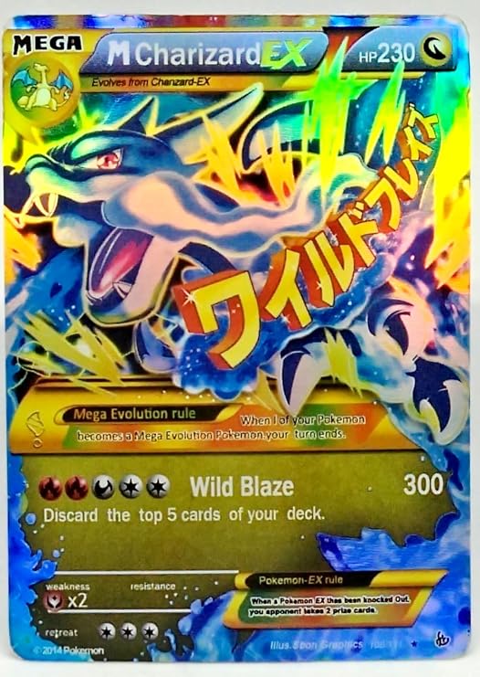 Amazon.com: Charizard Mega EX Card Gold Flashlight Cards Proxy Cards