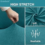 Granbest High Stretch Dining Chair Covers Set of 4 Blackish Green Jacquard view 3