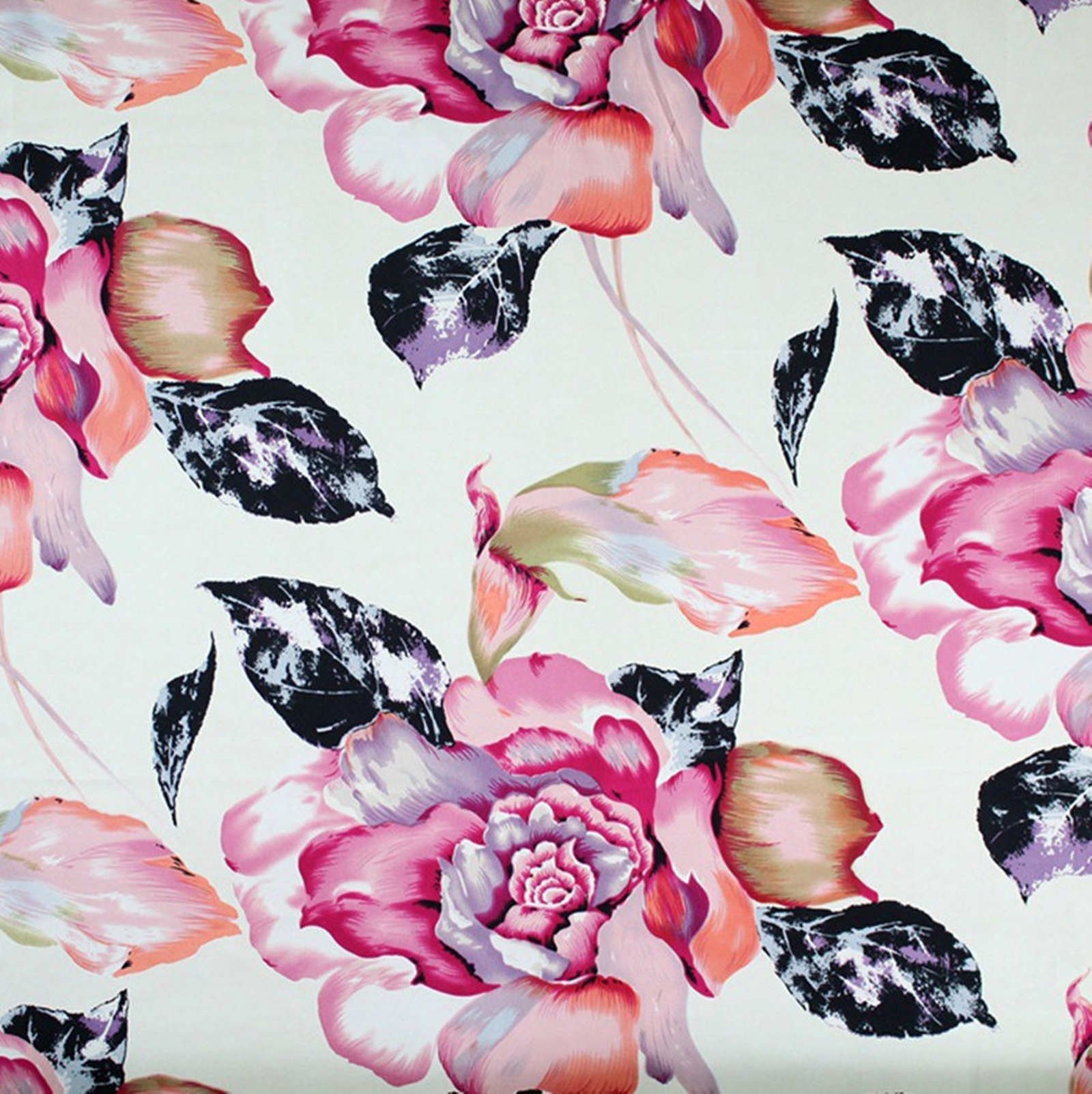 Maxfeel 100% Pure Mulberry Silk Fabric Charmuse Floral Silk 45" Wide for Bedding Dress DIY Sold by The Yard or by Half Yard (Sold by Half a Yard, 12)