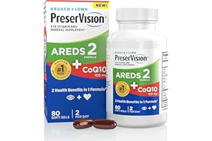 PreserVision AREDS 2 Eye Vitamins with CoQ10 for Heart Health, Lutein, Zeaxanthin, Vitamin C & E, Zinc, Copper, 80 Softgels