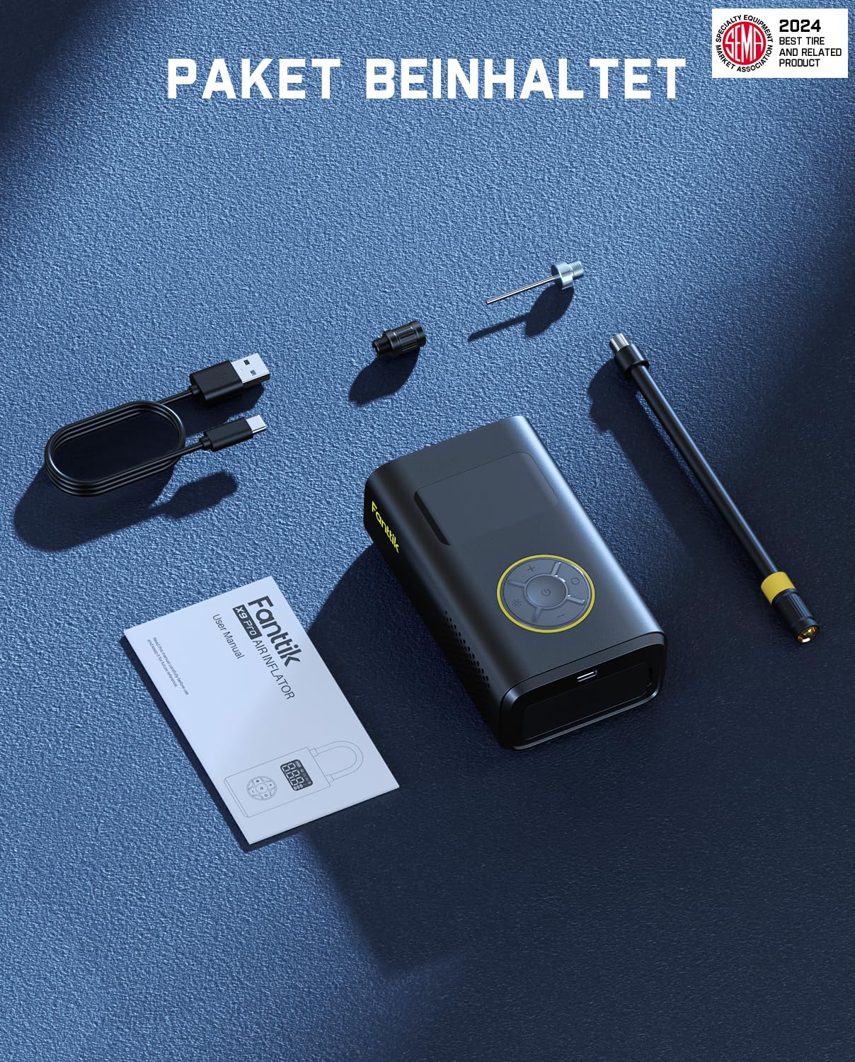 Fanttik X9 Pro Tragbare Elektronische Luftpumpe, 1 Min Schnelles aufblasen Elektrische Kompressor, 10,3 BAR/150 PSI Luftkompressor mit LED-Licht für Fahrrad, Auto, Motorrad und Ball-Klassisch Schwarz 8