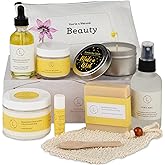 Lizush Luxury Spa Gifts for Women - 9 Piece Citrus Spa Gift Baskets for Women, Relaxation Birthday Gift Set, Handmade in the USA, Self Care Gift Sets For Wife, Mom, Co-Worker, Best Friend