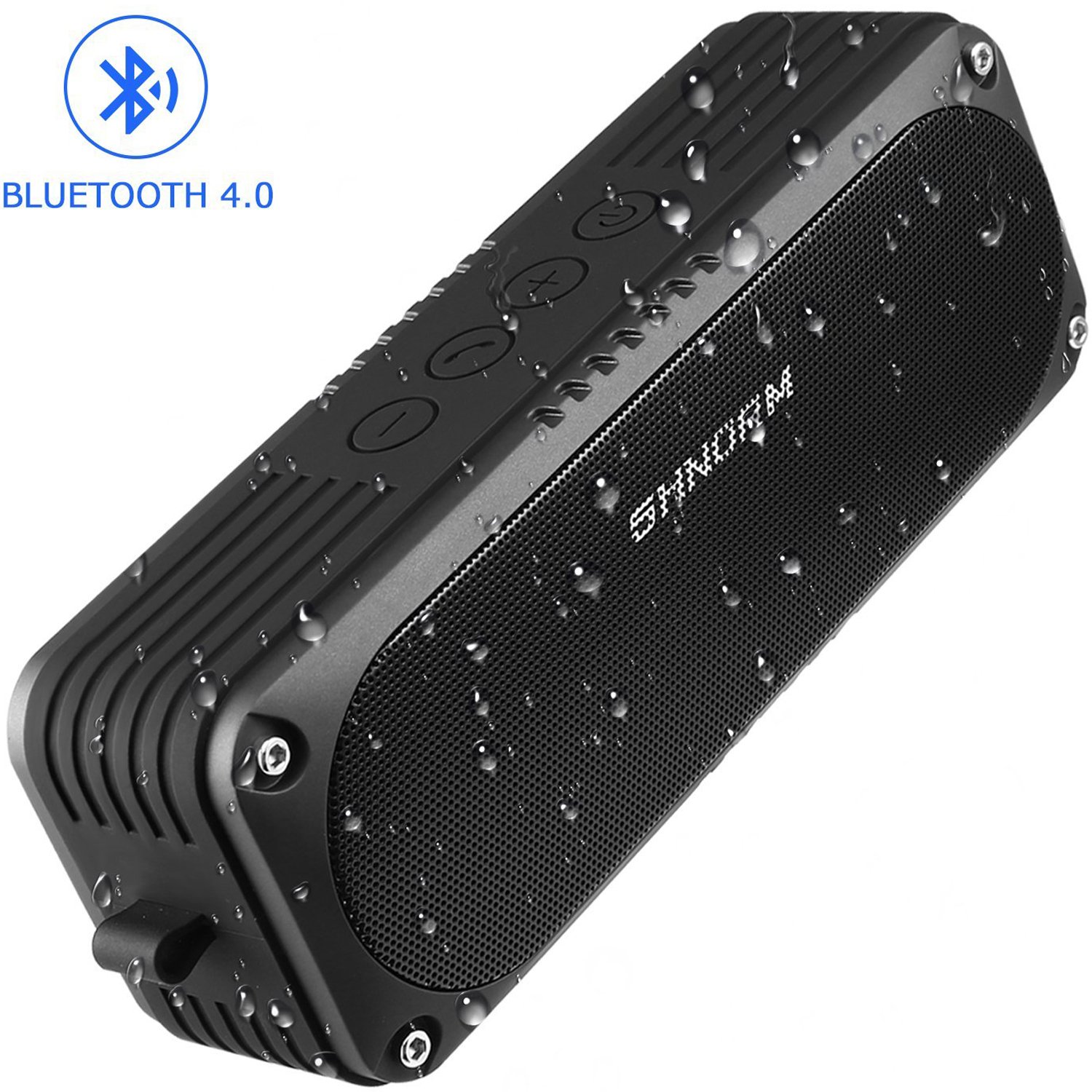Waterproof 20W Loud Bluetooth Speaker, Dual Bass Stereo Sound Driver Speakers, 4400mah USB Rechargeable Battery, Built-in Microphone for Handsfree Calling, 3.5mm AUX Input Port Supported