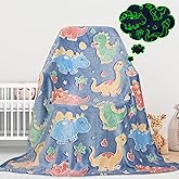 Gdindff Dinosaur Glow in The Dark Blanket for Boys, Cute Dino Throw Blanket, Soft Fleece Blanket for Boys Girls, Dinosaur Toys Gifts, Kids Room Decor, Birthday Easter Gifts for Kids, 50" x 60"