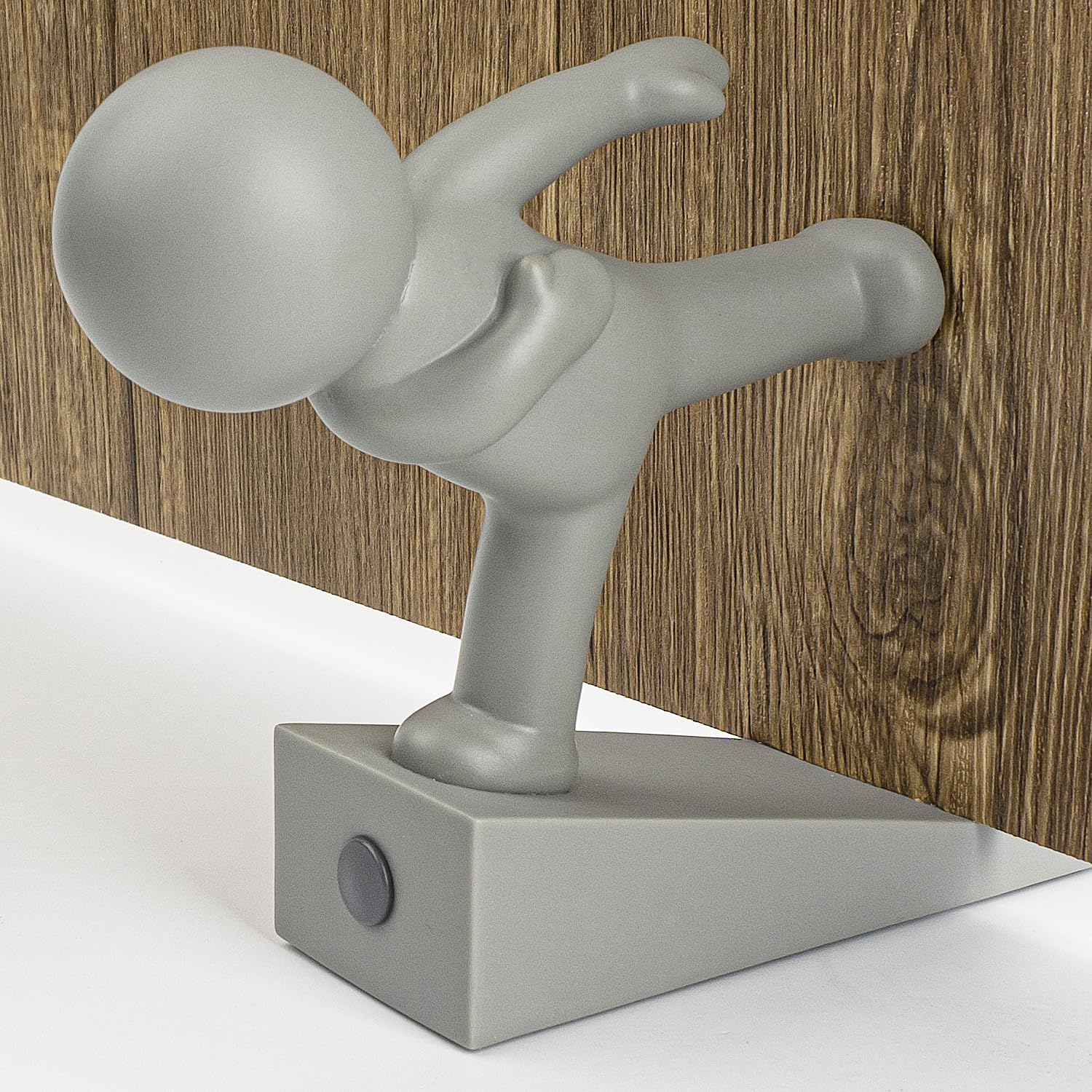 Cute Door Stop, Decorative and Sturdy, Decorative Door Stop, Lower Front Wedge Suitable for More Doors, Gray, 1 Pack (Patented)