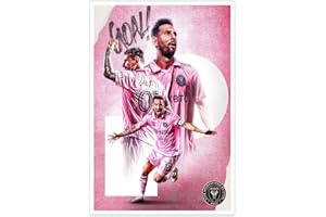 Soccer Legend Superstar Lionel Messi Poster Canvas Sports Wall Art Print Posters Modern Home Bedroom Decor for Men Boys Teens