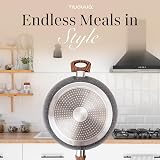 nuovva Non Stick Saute Pan 28cm Induction with Lid Marble Coating view 8