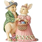 Jim Shore Hare's to Happiness Bunny Couple with Easter Basket Figurine 6006232