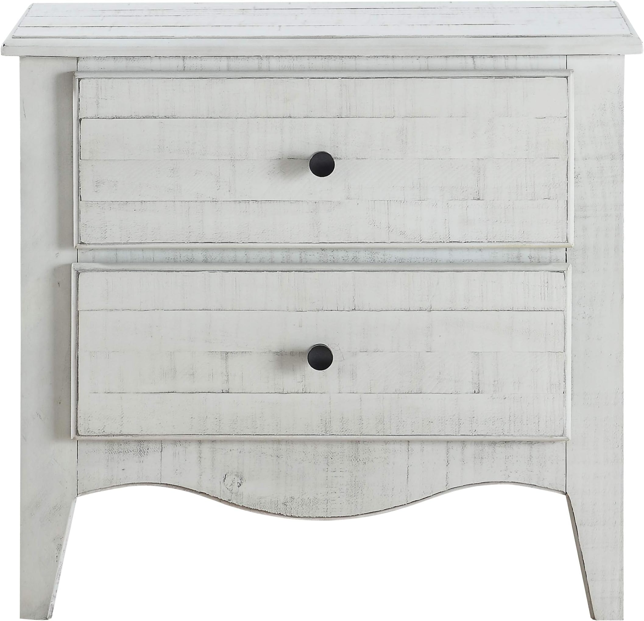 Modus Furniture Solid Wood Nightstand, 3-Drawer, Ella - White Wash